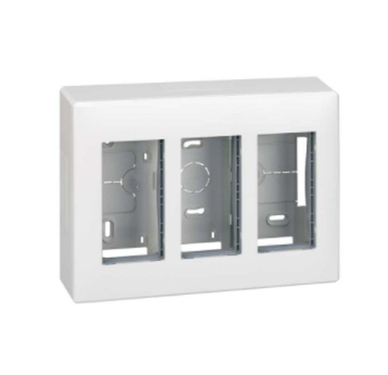 Caja superficie 500 Cima 3 módulos dobles blanco  Simon 51000003-030