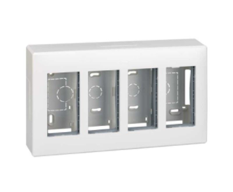 Caja superficie 500 Cima 4 módulos dobles blanco  Simon 51000004-030