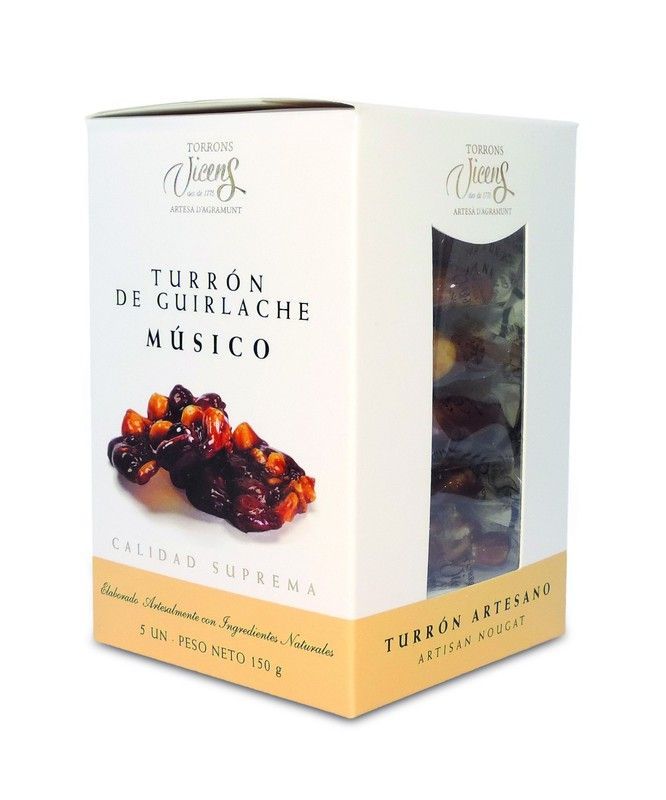 Caja Tortita Turrón Guirlache Musico Vicens 5x30 grs