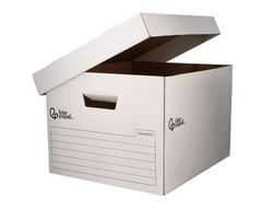 Cajon contenedor liderpapel carton automatico para 4 cajasarchivo definitivo folio / 5 archivadores a-z 430x383x265mm