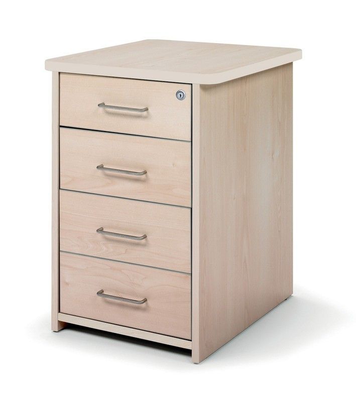 Cajoneras con guías metálicas con 4 cajones