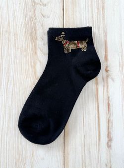 Calcetín Teckel brillantes negro