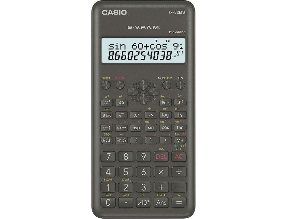 Calculadora casio fx-82ms 2nd edition científica 240 funciones pantalla de dos líneas