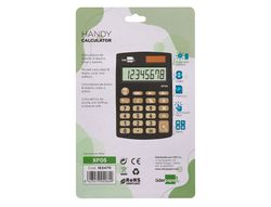 Calculadora liderpapel bolsillo xf05 8 digitos solar y pilas color negro 98x62x8 mm