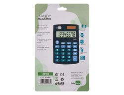 Calculadora liderpapel bolsillo xf06 8 digitos solar y pilas color azul 98x62x8 mm