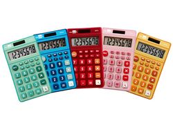 Calculadora liderpapel bolsillo xf14 8 digitos solar y pilas 115x65x8 mm expositor de 16 unidades colores
