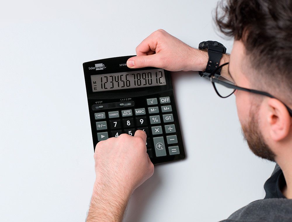 Calculadora liderpapel sobremesa xf29 12 digitos solar y pilas color negro 190x140x30 mm