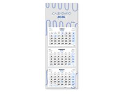 Calendario pared liderpapel 3 meses vistas 2026 plegable 33x70 cm papel 90 gr