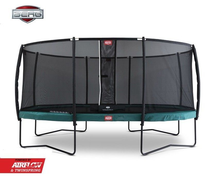 Cama Elastica BERG Grand Champion 350 verde + Safety Net Deluxe BE30.35.73.72