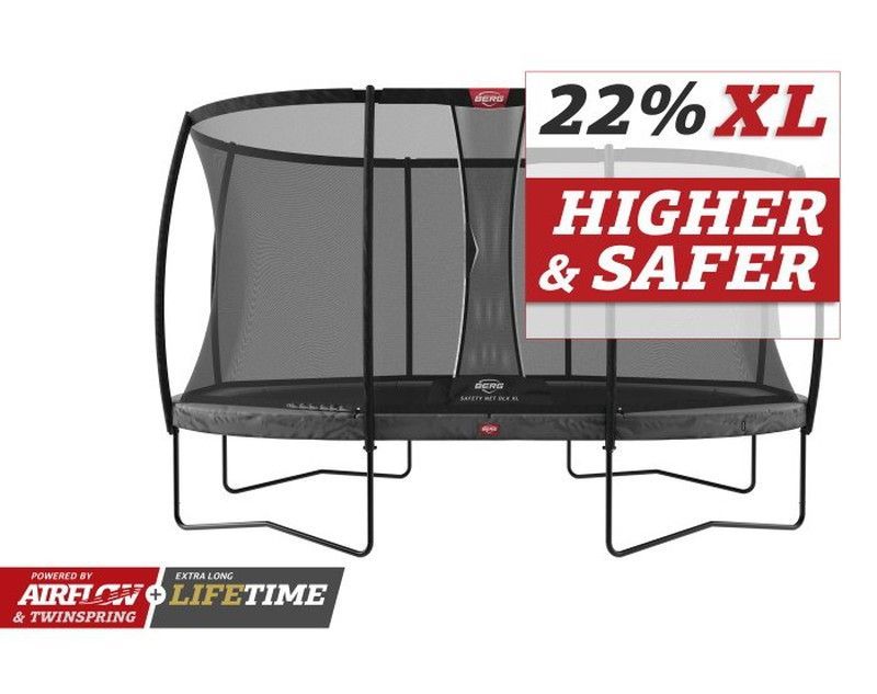 Cama Elastica BERG Grand Champion 520 GRIS + Safety Net Deluxe XL  BE30.35.95.31