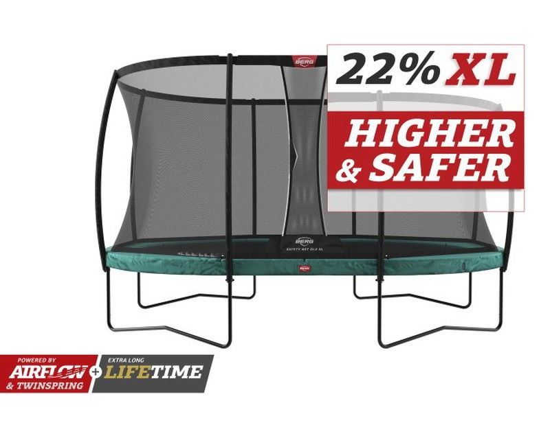 Cama Elastica BERG Grand Champion 520 VERDE + Safety Net Deluxe XL BE30.35.95.71
