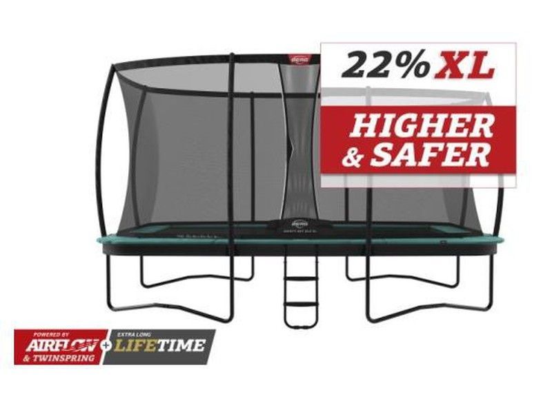 Cama elástica BERG ULTIM Champion GRIS + Red Seguridad Safety Net Comfort 410 cm peso maximo persona 120 kg BE32.35.94.30