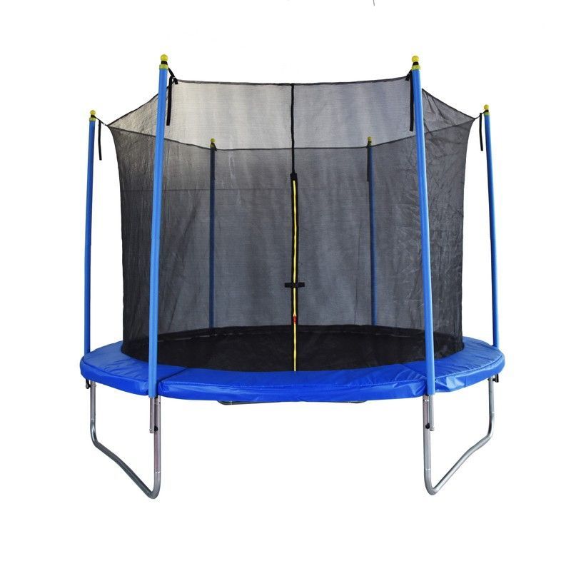 Cama elástica con red de acero en azul y negro, Ø x 305 x 248 cm | Fly