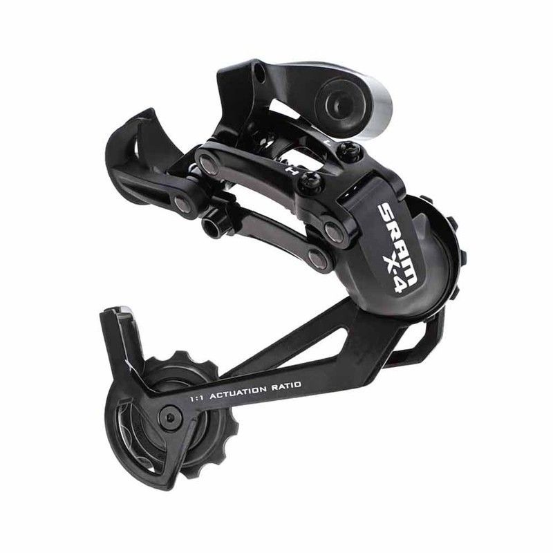 ⚙️🖤 Cambio SRAM X4 Caja Larga Negra (9/8/7v)  🟢 Rendimiento fiable y duradero para MTB y paseo