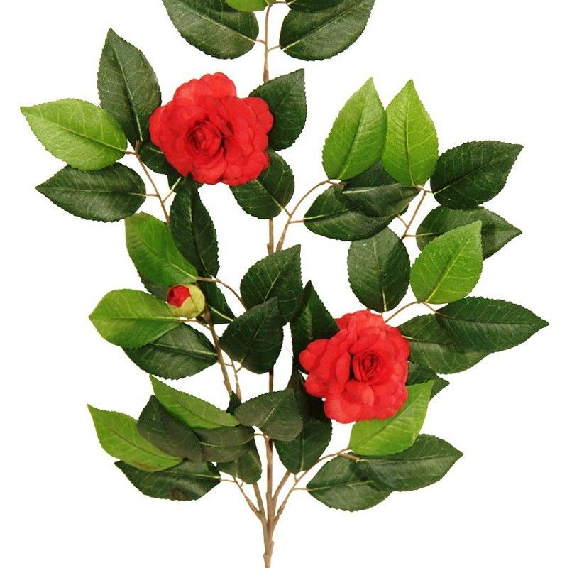 Camelia Japónica Roja Artificial Rama