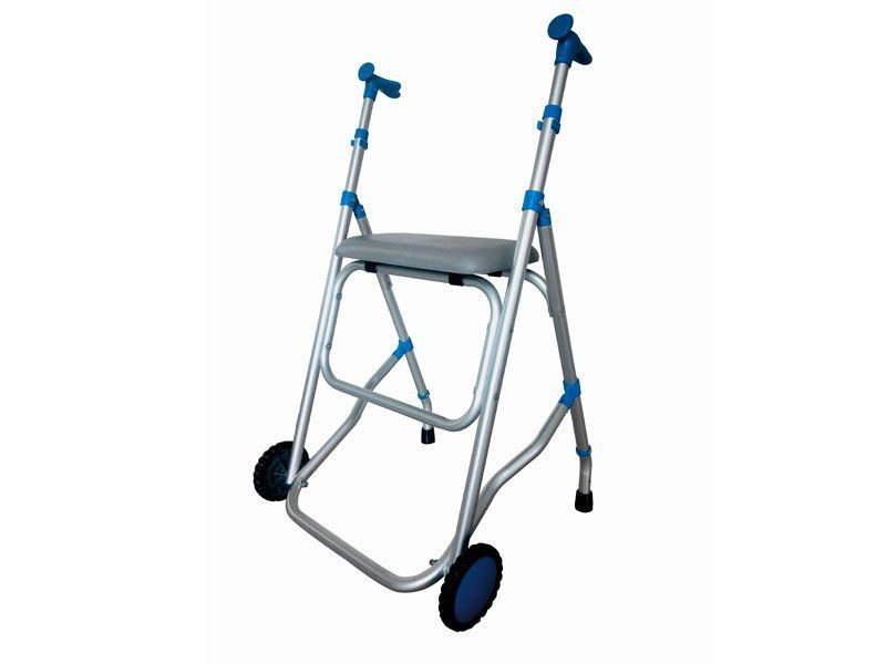 Caminador andador con asiento AAL-S2. Regulable en altura. Plegable