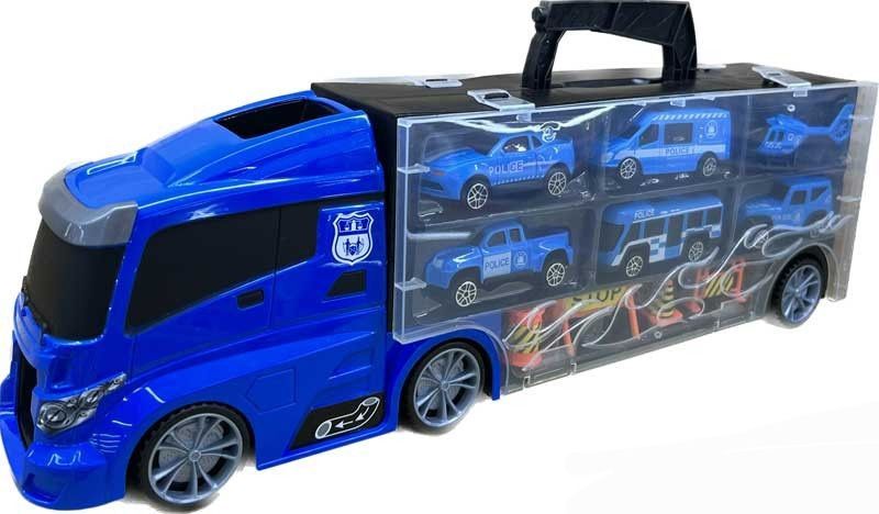 Camión Maletín Transporte Policía con 6 Vehículos y Accesorios