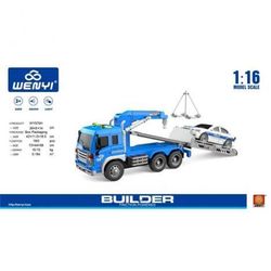 Camión Policía  con Coche 1:16 con Luz y Sonido