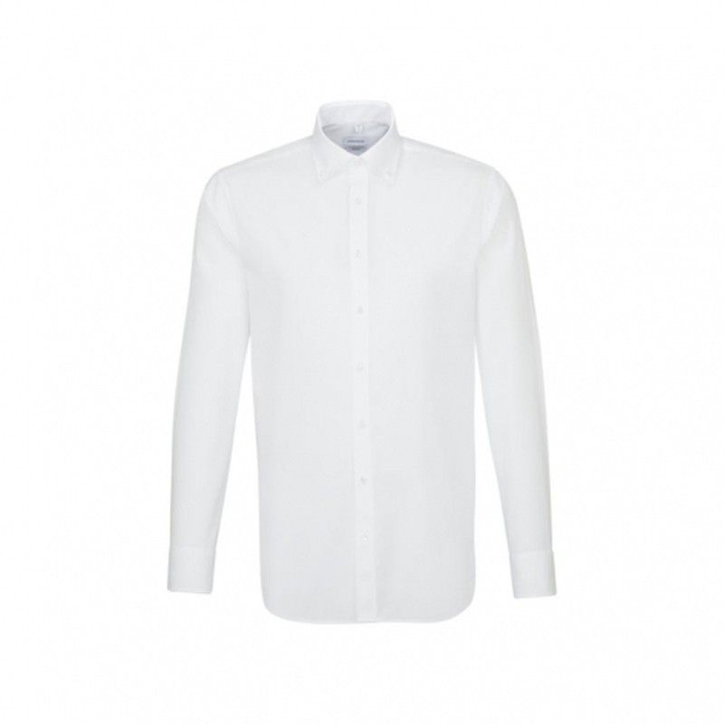 Camisa ajustada y abotonada en cuello Business