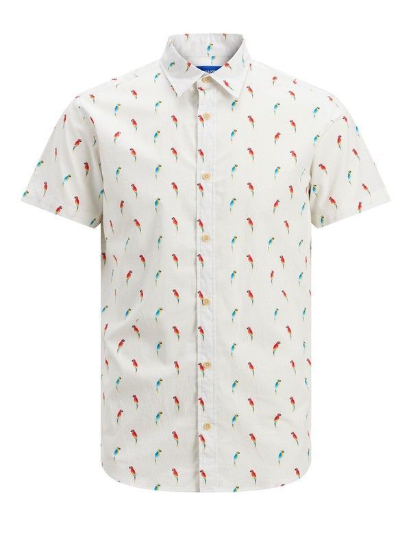 Camisa con dibujos papagayos Jack & Jones Cloud Dancer