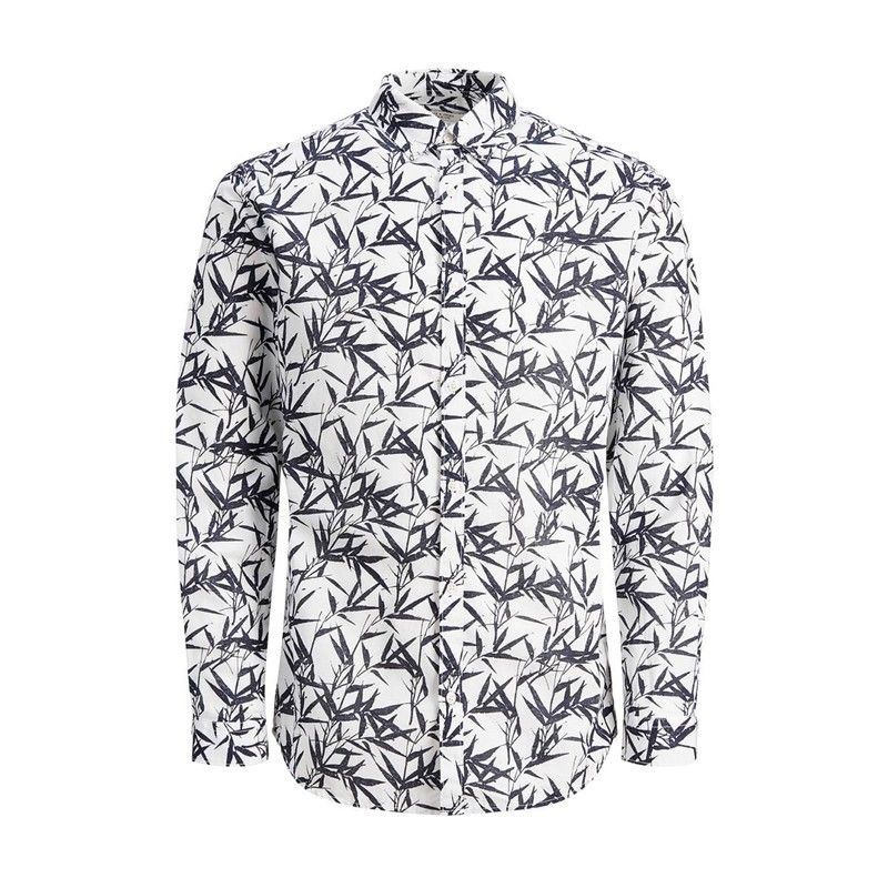 Camisa con estampado hojas Jack & Jones White