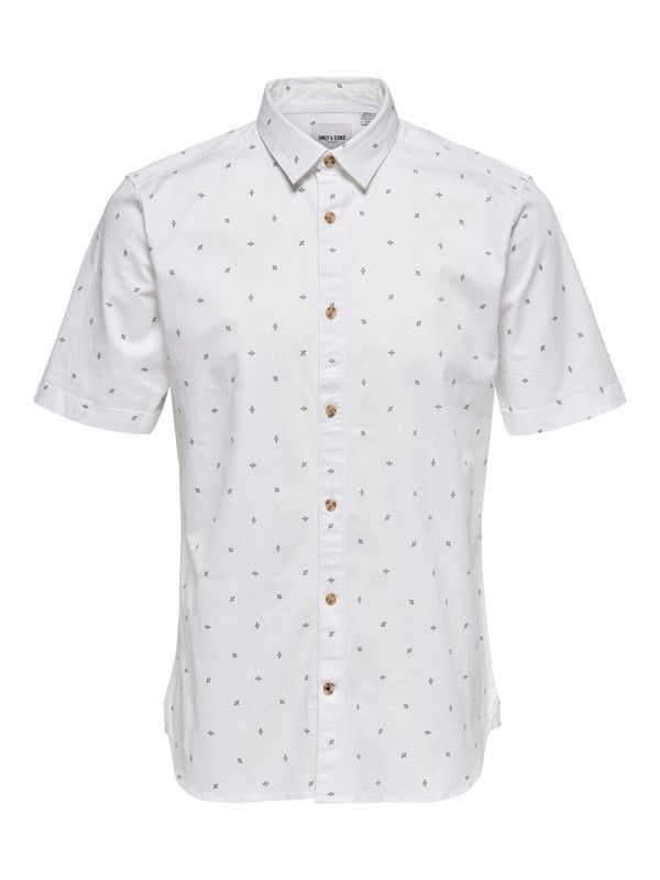 Camisa con muestra pequeña Only & Sons White