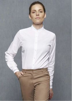 Camisa Cuello Mao Mujer blanco