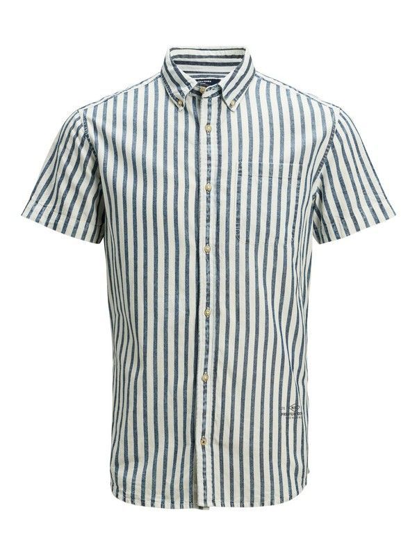 Camisa de cuadros desgastada Jack & Jones Whisper White