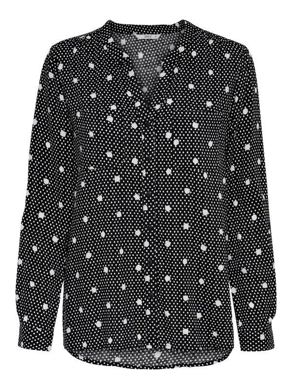 Camisa de cuello redondo con topos Only Black