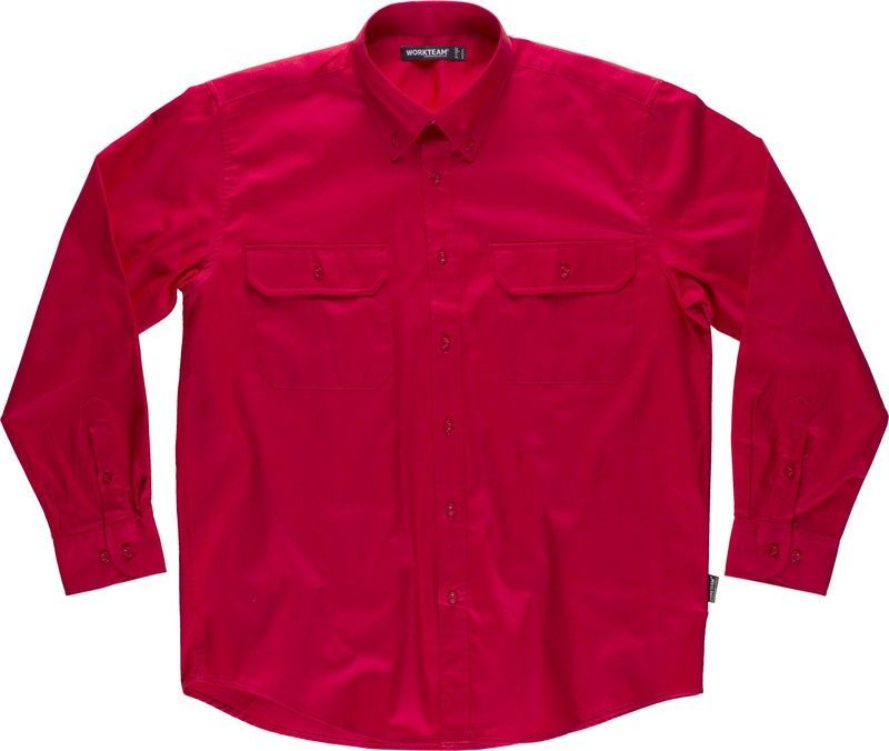Camisa de manga larga 100% Algodón Rojo