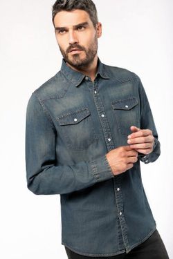 CAMISA DENIM MANGA LARGA HOMBRE