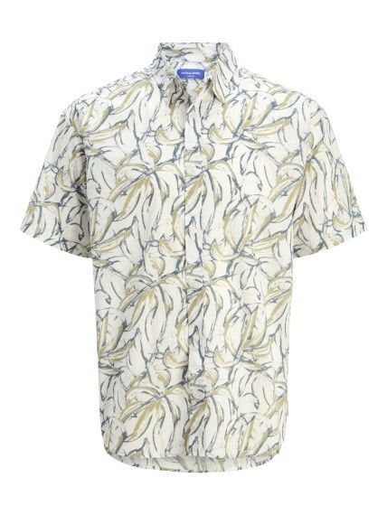 Camisa m/c con estampado hojas Jack & Jones Cloud Dancer