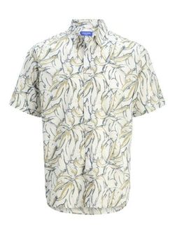 Camisa m/c con estampado hojas Jack & Jones Cloud Dancer