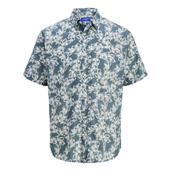 Camisa m/c con estampado hojas Jack & Jones Storm Grey