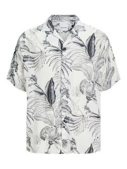 Camisa m/c con estampado tropicla Jack & Jones Cloud Dancer
