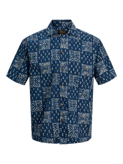 Camisa m/c resort con estampado floral monocolor Jack & Jones Sky Captain