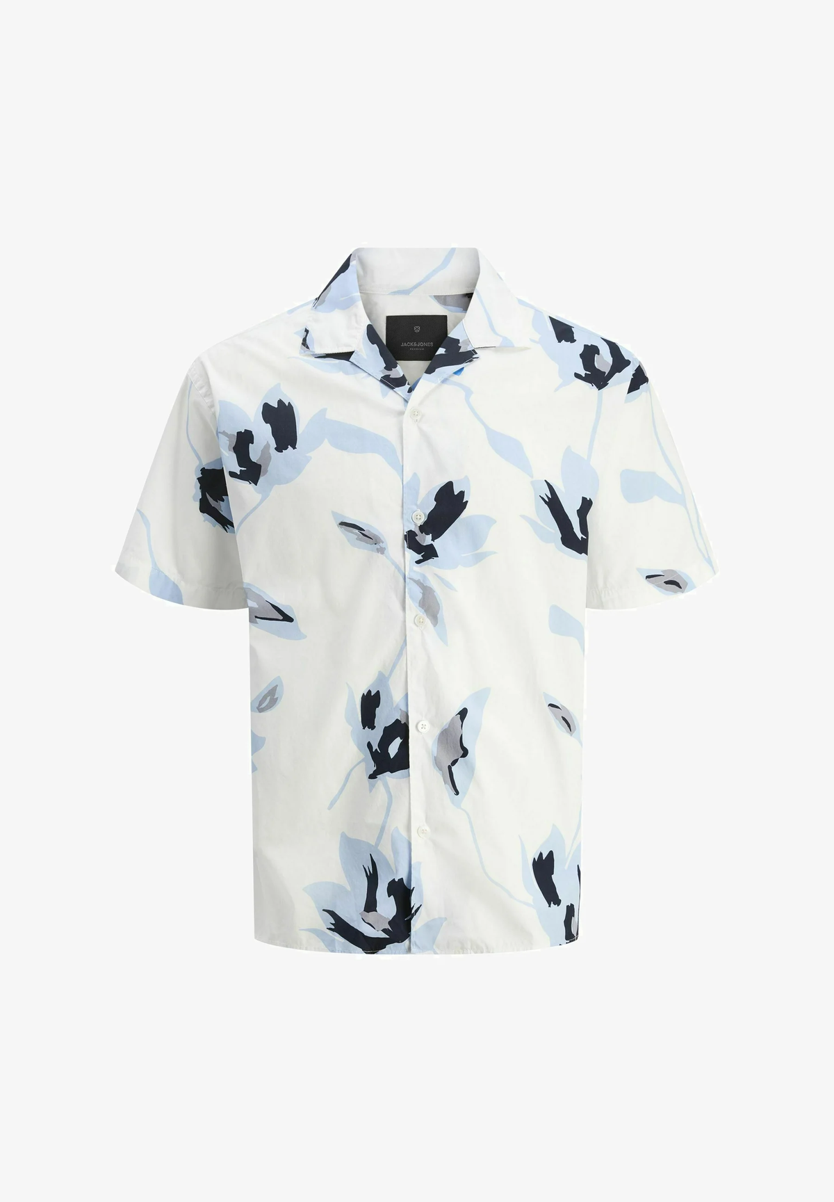 Camisa m/c resort con estampado flores grandes Jack & Jones Chambray Blue