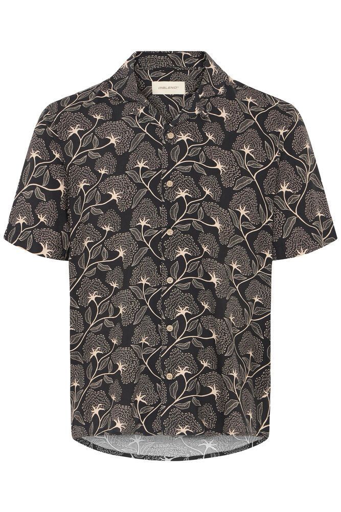 Camisa m/c viscosa con estampado hojas Blend Of America Black