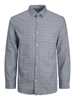 Camisa m/l con micro estampado Jack & Jones Blue