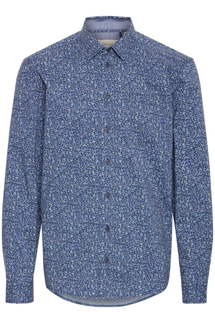 Camisa m/l con microestampado floral Blend Of America Dress Blue