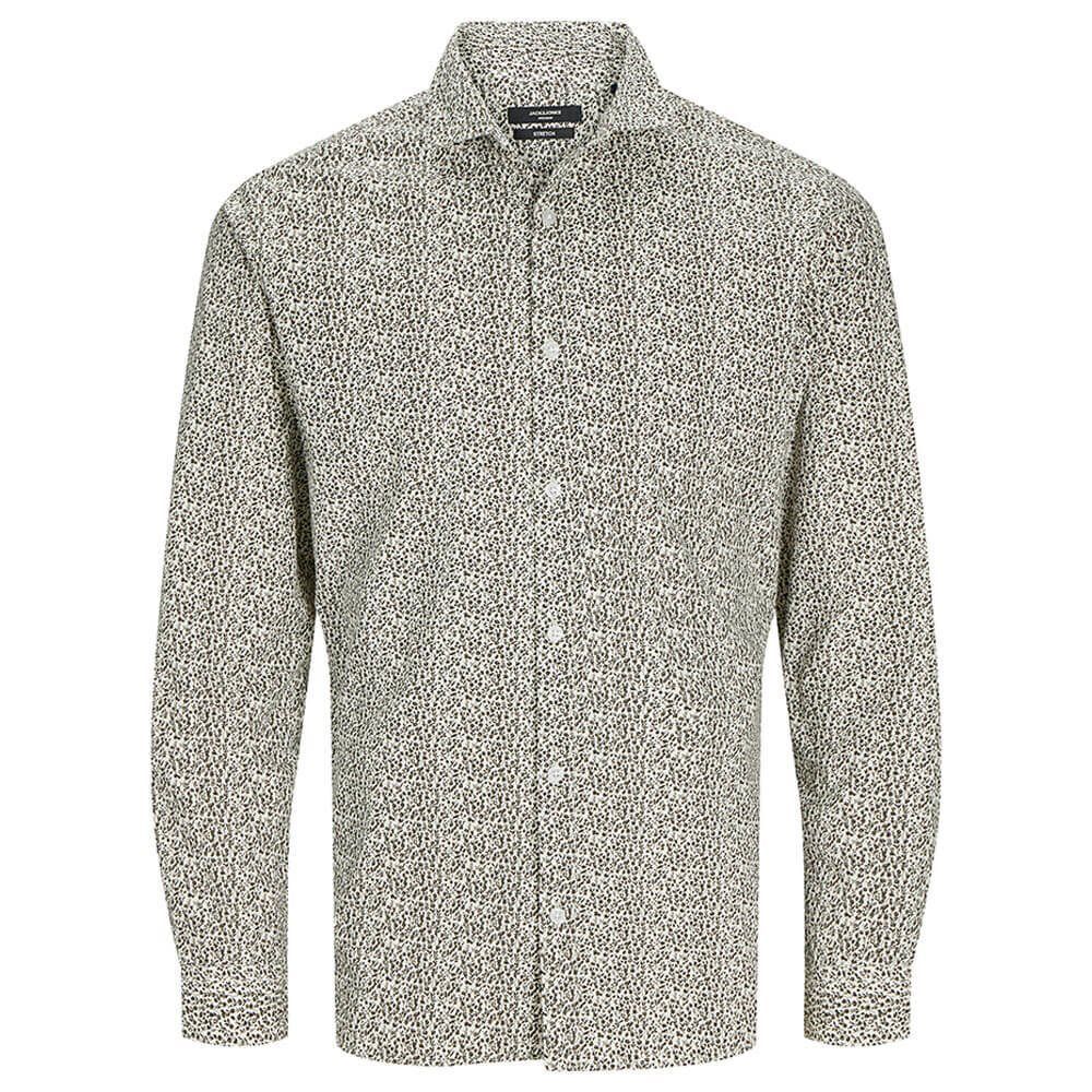 Camisa m/l con pequeño estampado floral Jack & Jones Cloud Dancer