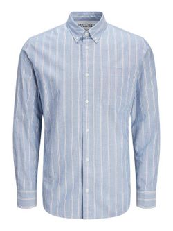 Camisa m/l con rayas bicolor Jack & Jones Chambray Blue
