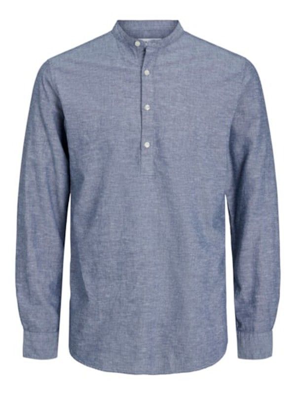 Camisa m/l de 4 botones jaspeada Jack & Jones Faded Denim