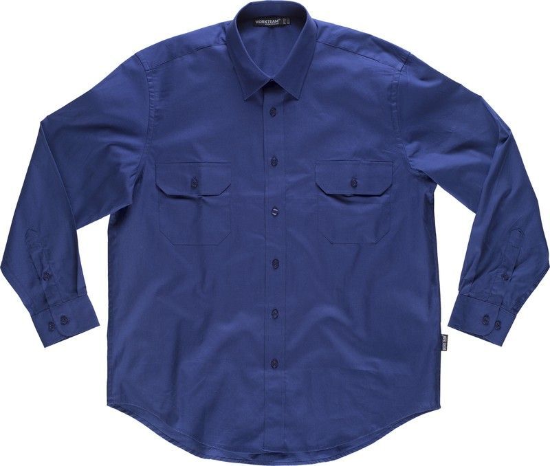 Camisa manga larga 100% Algodón Azulina
