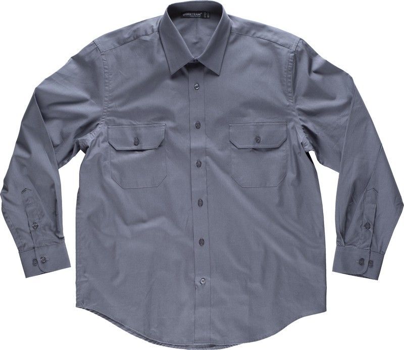 Camisa manga larga 100% Algodón Gris