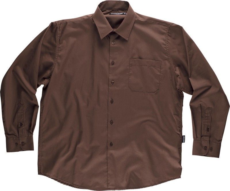 Camisa manga larga con un bolso de pecho Marrón