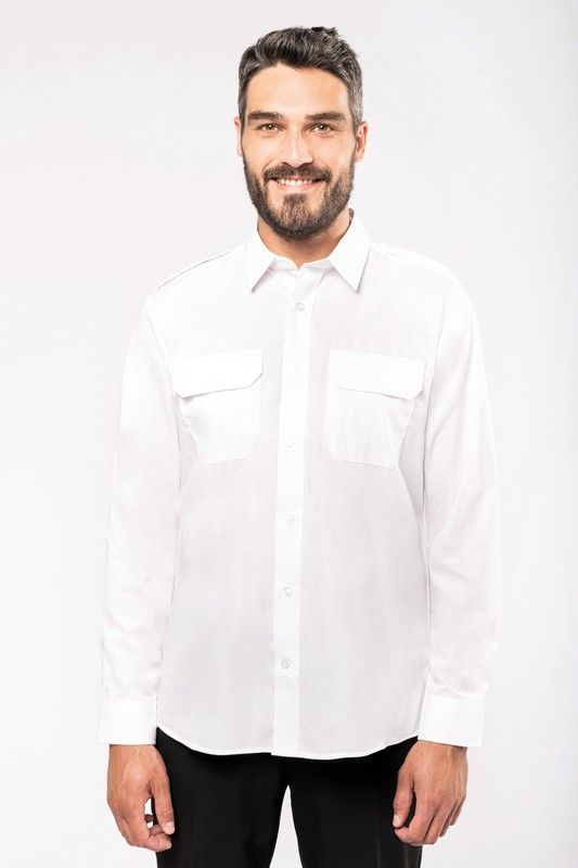Camisa piloto manga larga hombre
