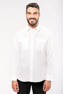 Camisa piloto manga larga hombre
