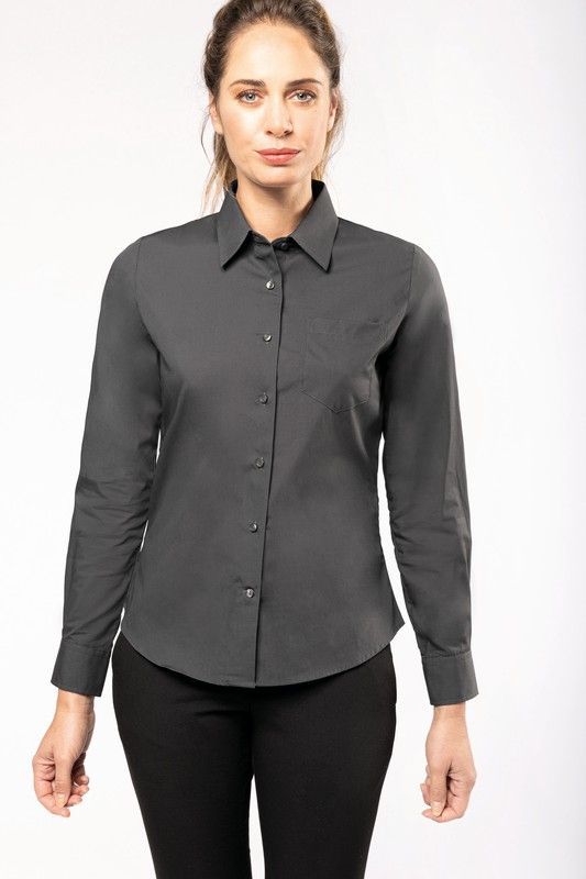 CAMISA POPELINA MANGA LARGA MUJER