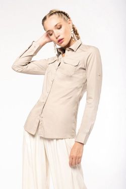 Camisa Safari Manga Larga Mujer
